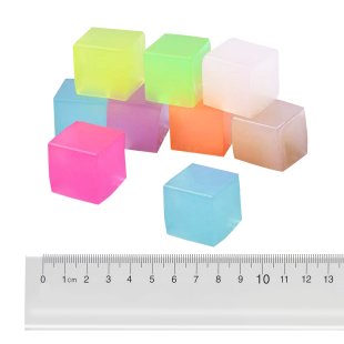 Сквиш - лизун "Кубик кристалл, светящийся в темноте", антистресс, в шоу-боксе