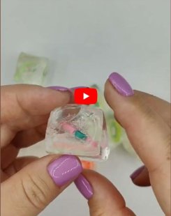 Сквиш - лизун "Кубик кристалл экзотик", антистресс, в шоу-боксе